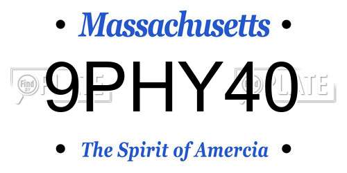 9PHY40 Massachusetts License Plate
