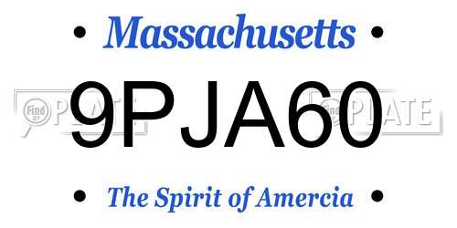 9PJA60 Massachusetts License Plate