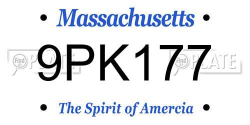 9PK177 Massachusetts License Plate