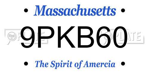 9PKB60 Massachusetts License Plate