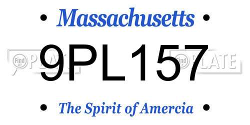 9PL157 Massachusetts License Plate