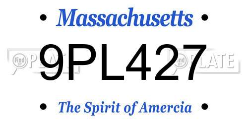 9PL427 Massachusetts License Plate