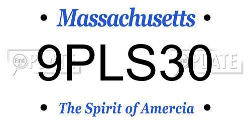 9PLS30 Massachusetts License Plate