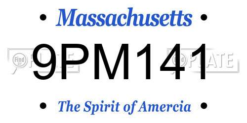9PM141 Massachusetts License Plate