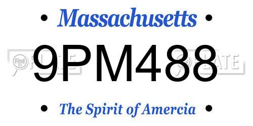 9PM488 Massachusetts License Plate