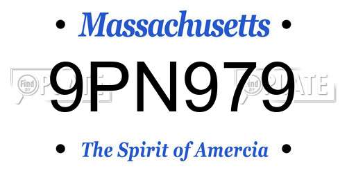 9PN979 Massachusetts License Plate