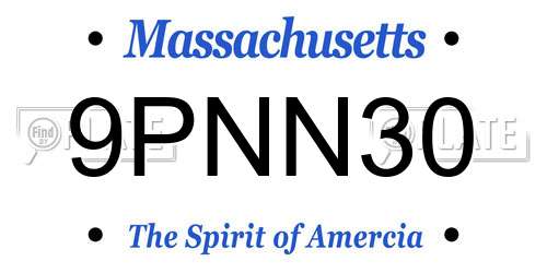 9PNN30 Massachusetts License Plate