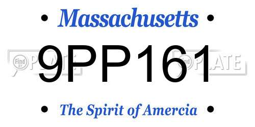 9PP161 Massachusetts License Plate