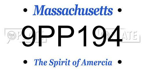 9PP194 Massachusetts License Plate