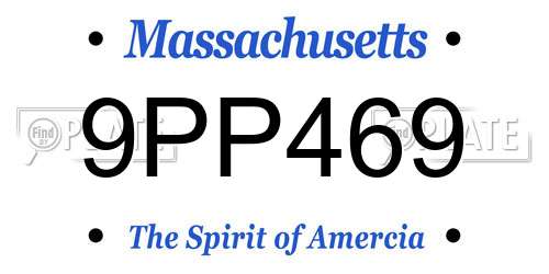 9PP469 Massachusetts License Plate