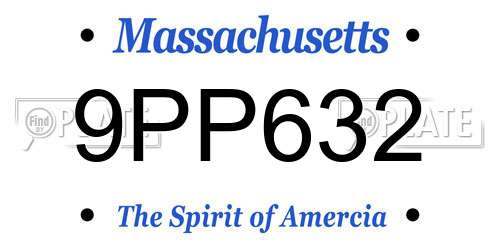 9PP632 Massachusetts License Plate