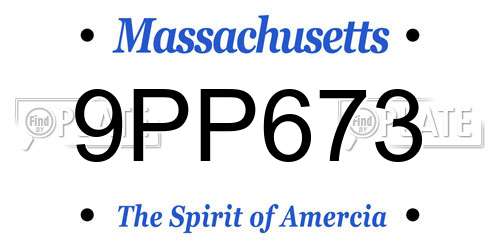9PP673 Massachusetts License Plate
