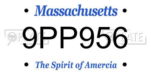 9PP956 Massachusetts License Plate