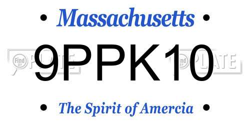 9PPK10 Massachusetts License Plate