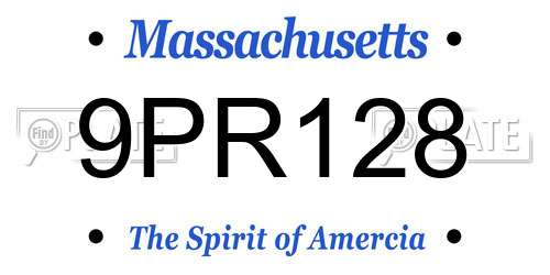 9PR128 Massachusetts License Plate