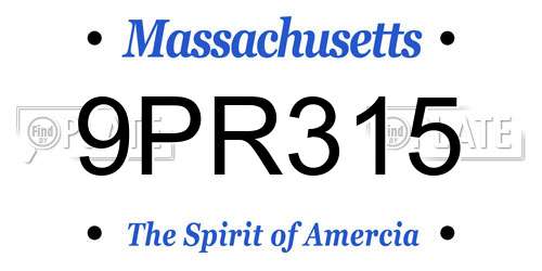 9PR315 Massachusetts License Plate