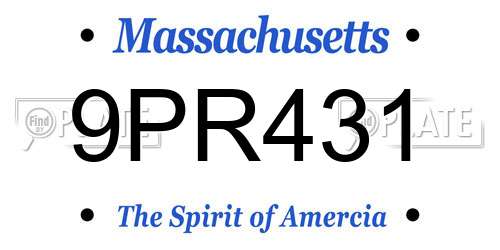 9PR431 Massachusetts License Plate
