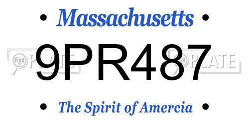 9PR487 Massachusetts License Plate