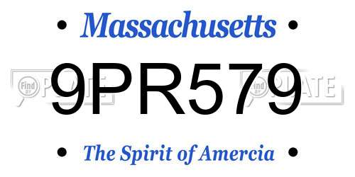 9PR579 Massachusetts License Plate