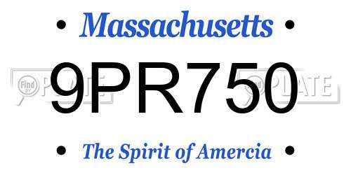 9PR750 Massachusetts License Plate