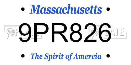 9PR826 Massachusetts License Plate