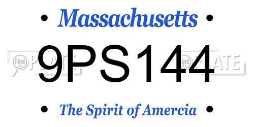 9PS144 Massachusetts License Plate