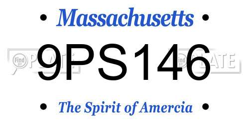 9PS146 Massachusetts License Plate