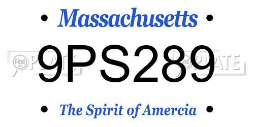 9PS289 Massachusetts License Plate