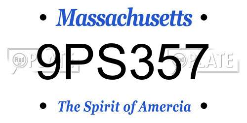 9PS357 Massachusetts License Plate