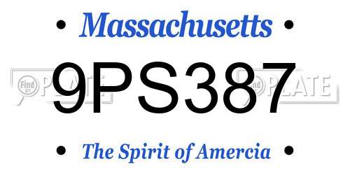 9PS387 Massachusetts License Plate