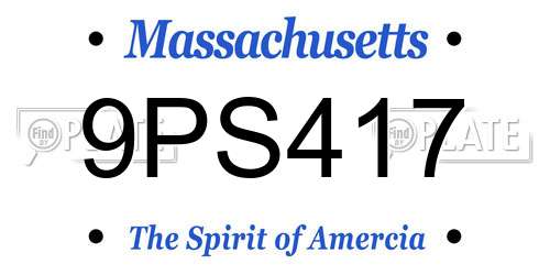 9PS417 Massachusetts License Plate