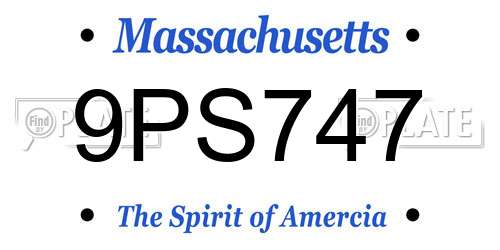 9PS747 Massachusetts License Plate