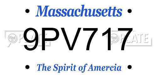 9PV717 Massachusetts License Plate