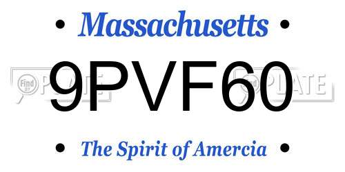 9PVF60 Massachusetts License Plate
