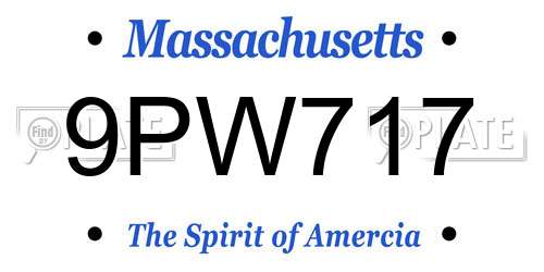 9PW717 Massachusetts License Plate