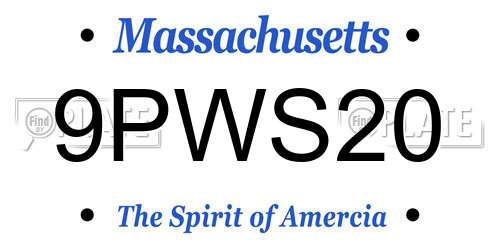 9PWS20 Massachusetts License Plate