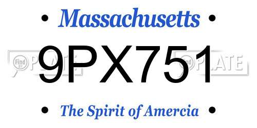 9PX751 Massachusetts License Plate