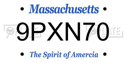 9PXN70 Massachusetts License Plate