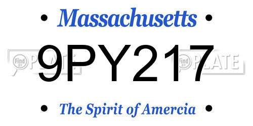 9PY217 Massachusetts License Plate