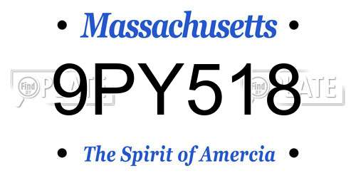 9PY518 Massachusetts License Plate