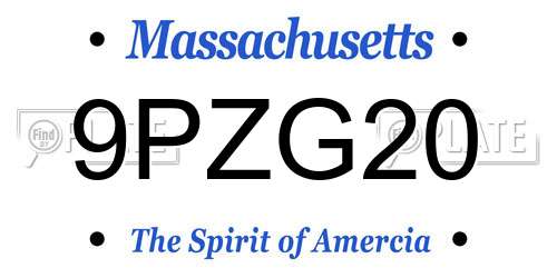 9PZG20 Massachusetts License Plate