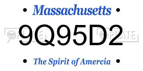 9Q95D2 Massachusetts License Plate