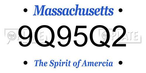 9Q95Q2 Massachusetts License Plate