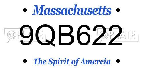 9QB622 Massachusetts License Plate