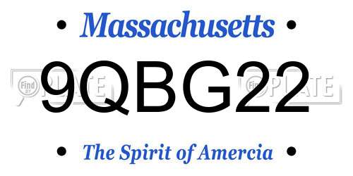 9QBG22 Massachusetts License Plate
