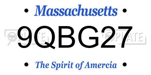 9QBG27 Massachusetts License Plate