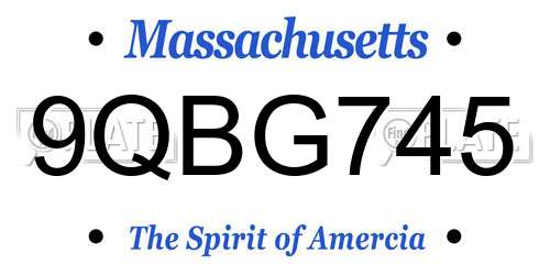 9QBG745 Massachusetts License Plate