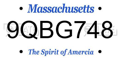 9QBG748 Massachusetts License Plate