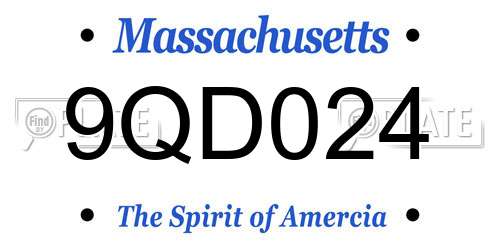 9QD024 Massachusetts License Plate