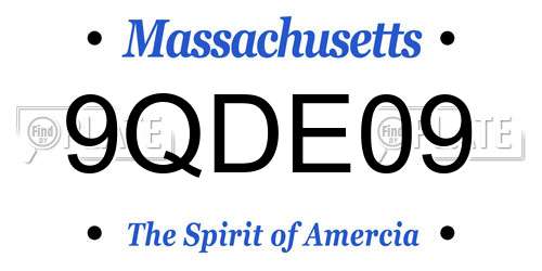 9QDE09 Massachusetts License Plate